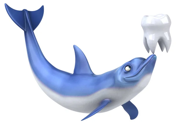 Rolig Delfin Med Tand Illustration — Stockfoto