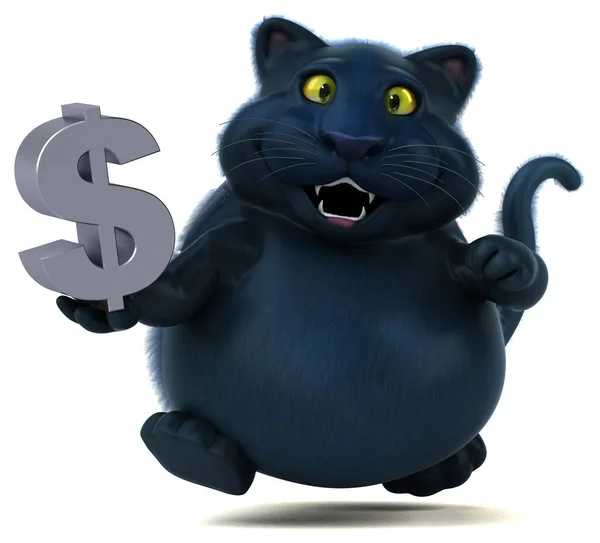 Fun Cat Dollar Illustration — Stock Photo, Image