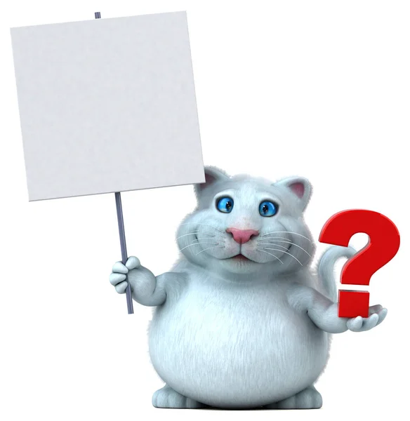 Chat Amusant Avec Question Illustration — Photo