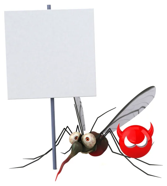 Mosquito Con Virus Ilustración — Foto de Stock