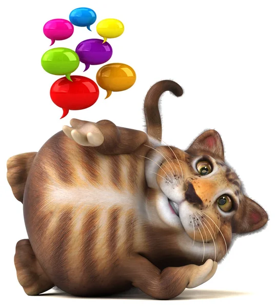 Веселая Кошка Пузырями Иллюстрация — стоковое фото