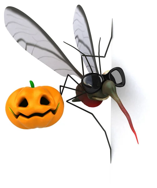 Mosquito Con Calabaza Ilustración — Foto de Stock