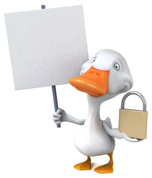 Fun Duck Lock Illustration — Stock Photo, Image