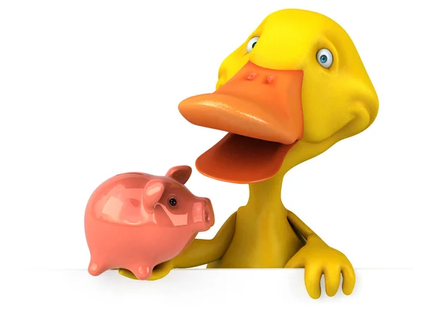 Fun Duck Piggy Bank Illustration — Stock Photo, Image
