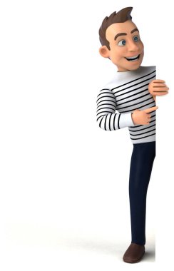 Kartvizitli eğlenceli 3D karikatür.