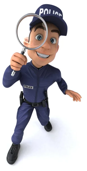 Fun Illustration Cartoon Police Officer — Stock Photo, Image