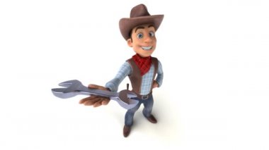 Aracı olan komik çizgi film karakteri - 3 boyutlu animasyon 