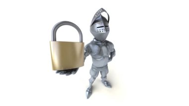 eğlenceli asma kilitli çizgi film karakteri - 3 boyutlu animasyon 