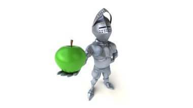 Elma tutan eğlenceli şövalye   