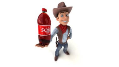 Gazozlu eğlenceli 3D çizgi film karakteri