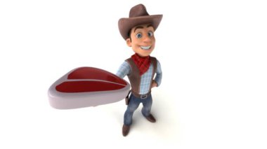 Etli komik çizgi film karakteri - 3 boyutlu animasyon 