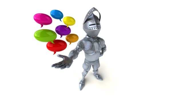 Funny Knight Colorful Speech Bubbles — Stock Video