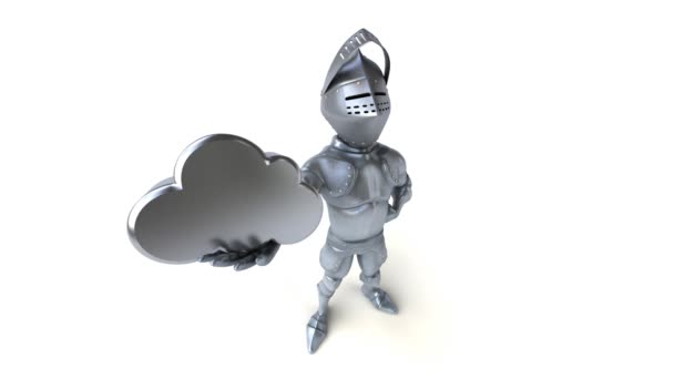 Fun Knight Cloud Animation — Stock Video