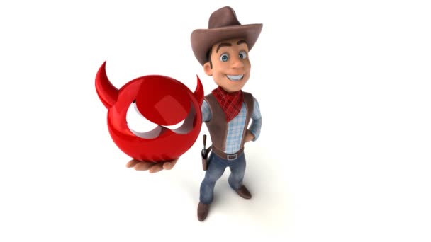 Fun Cowboy Вірусом Анімація — стокове відео
