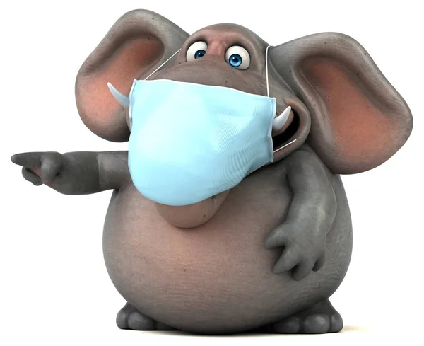 Fun Illustration Elephant Chartoon Character Mask — Stock Photo, Image
