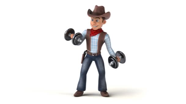 Fun Cowboy Weights Animace — Stock video