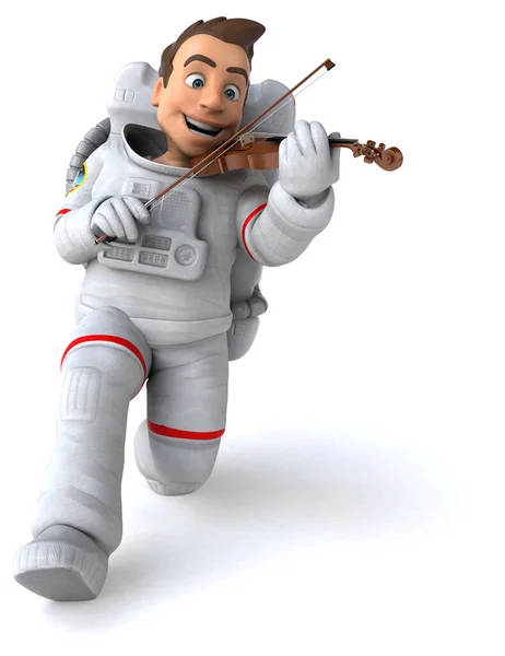 Illustration Eines Astronauten Auf Weißem Hintergrund — Stockfoto