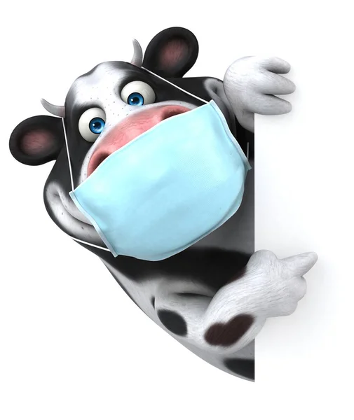 Fun Cartoon Cow Mask Isolated White Background — Stock Photo, Image