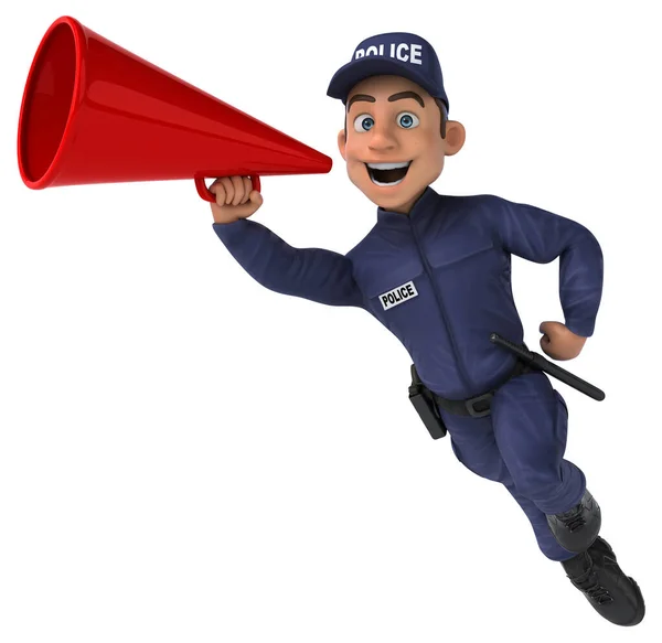 Leuke Illustratie Van Een Cartoon Police Officer Geïsoleerd Wit — Stockfoto