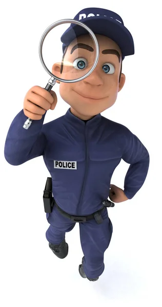 Leuke Illustratie Van Een Cartoon Police Officer Geïsoleerd Wit — Stockfoto