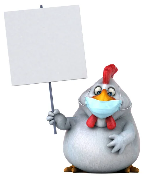 Fun Cartoon Chicken Mask Isolated White Background — Stock Photo, Image