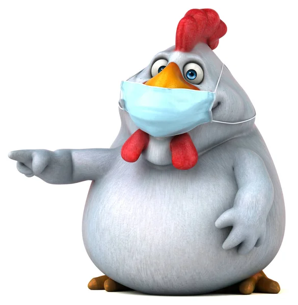 Zabawa Kreskówki Kurczaka Maską Izolowane Białym Tle — Zdjęcie stockowe