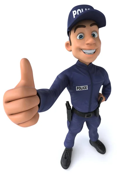 漫画のキャラクター警察官の楽しい3Dイラスト — ストック写真