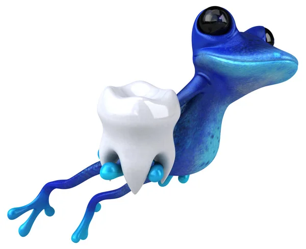 Fun Blue Frog Tooth Illustration — Stock Photo, Image