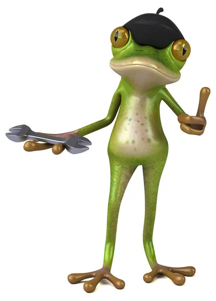 Fun French Frog Tool Illustration — Stock Photo, Image