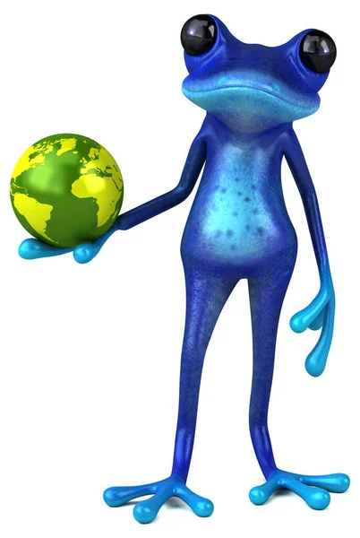 Fun Blue Frog Planet Illustration — Stock Photo, Image