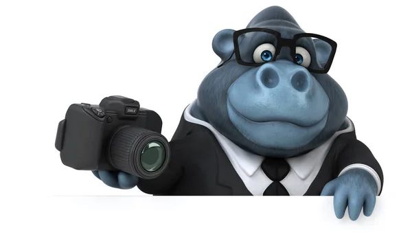 Gorille Amusant Avec Caméra Illustration — Photo