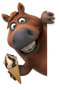 Dondurmalı eğlenceli at - 3D Görüntü