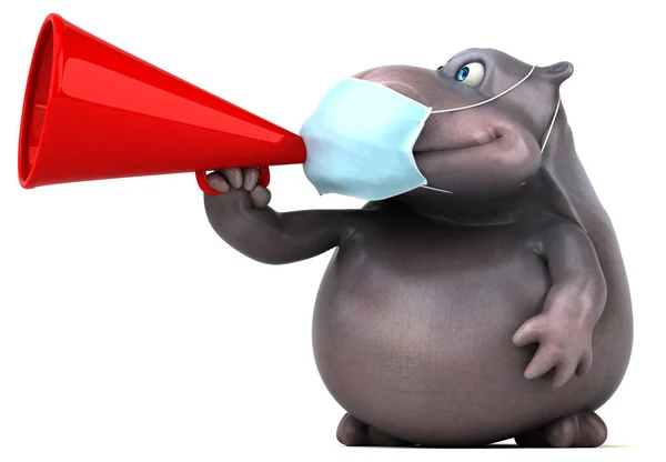 Fun Cartoon Character Hippo Mask — Stock Photo, Image