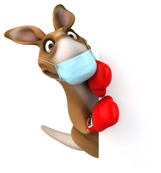 Fun Cartoon Kangaroo Character Mask — Stock Photo, Image