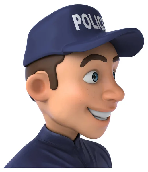 Rolig Illustration Tecknad Polis — Stockfoto