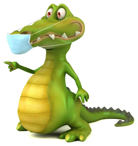 Szórakoztató Rajzfilm Krokodil Karakter Egy Maszk — Stock Fotó