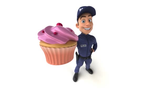 케이크를 경찰의 재밌는 애니메이션 — 비디오