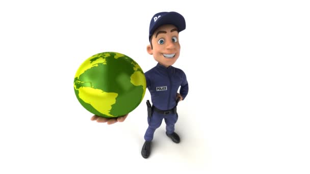 卡通片 全球警察 的3D动画 — 图库视频影像
