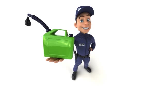 Lustige Animation Eines Cartoon Polizisten Mit — Stockvideo