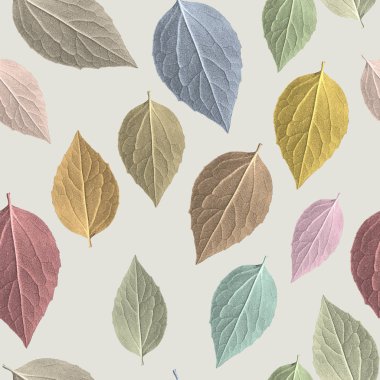 çok renkli doğal yaprakları dikişsiz desen. Altın, bakır, mavi yapraklar. Yaprak düşmesi dikişsiz desen