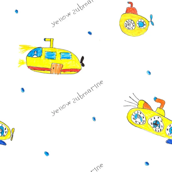 Sarı denizaltı çocuklar sorunsuz arka plan