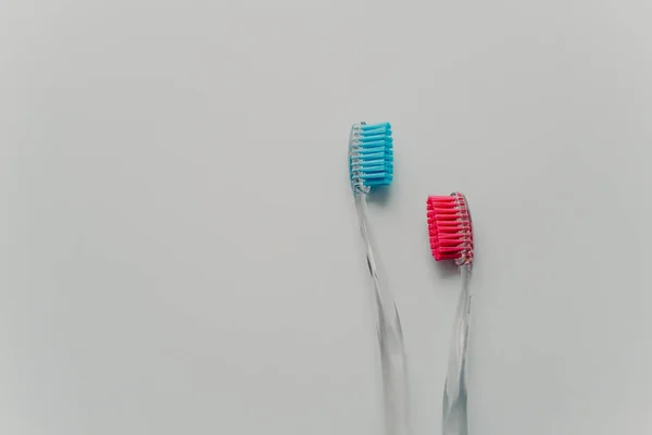 Equipo Dental Sobre Fondo Blanco Cepillos Dientes Para Higiene Cepillado — Foto de Stock