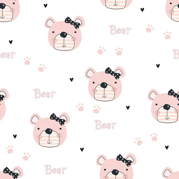 Mignon Motif Peluche Ours Sans Couture Pour Papier Emballage Papier — Image vectorielle