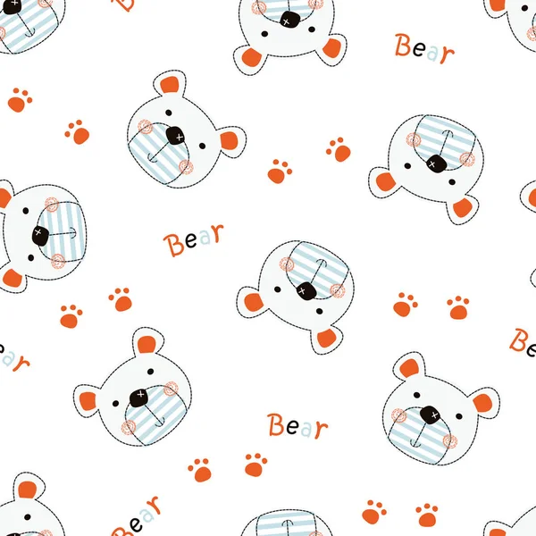 Симпатичные Мишки Тедди Бесшовный Узор Оберточной Бумаги Альбом Бумаги — стоковый вектор