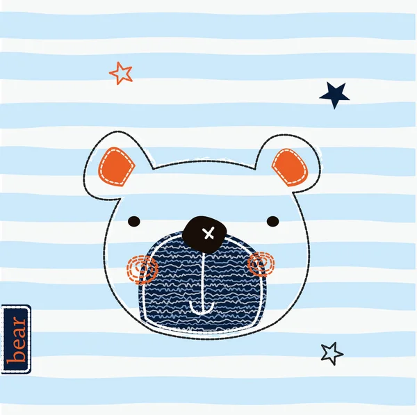 Χαριτωμένο Αρκουδάκι Vectior Εικονογράφηση Για Ευχετήρια Κάρτα Ντους Μωρών Σχεδιασμό — Διανυσματικό Αρχείο