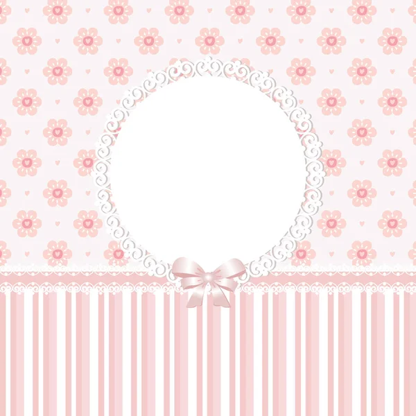 Romantico Sfondo Vettoriale Floreale Rosa Biglietto Auguri Baby Shower Invito — Vettoriale Stock