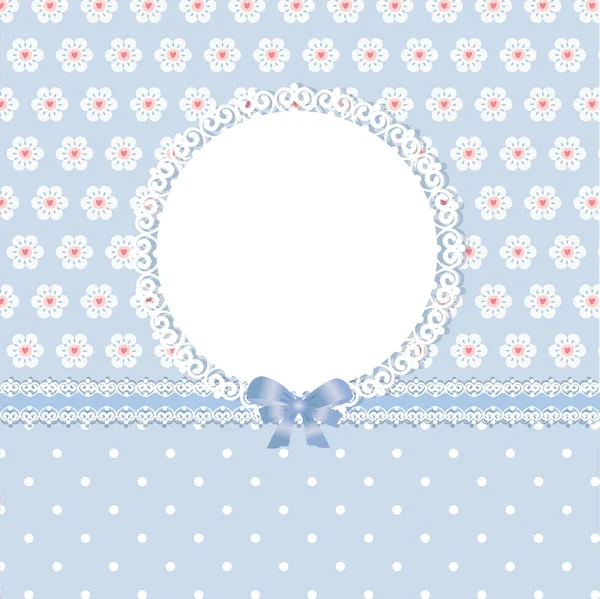 Ρομαντικά Floral Διάνυσμα Μπλε Φόντο Για Ευχετήρια Κάρτα Ντους Μωρών — Διανυσματικό Αρχείο