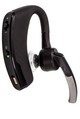 Kablosuz bluetooth handsfree kulaklık, beyaz arka plan üzerinde izole