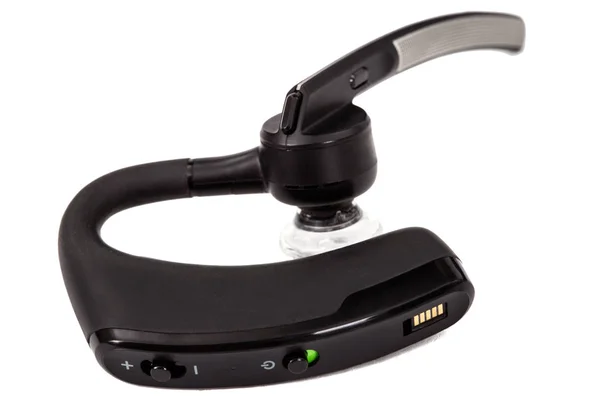 Bezdrátové Bluetooth Handsfree Headset Izolované Bílém Pozadí — Stock fotografie