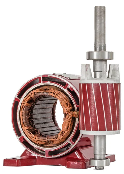 Rotor Stator Motor Electric Izolat Fundal Alb — Fotografie, imagine de stoc